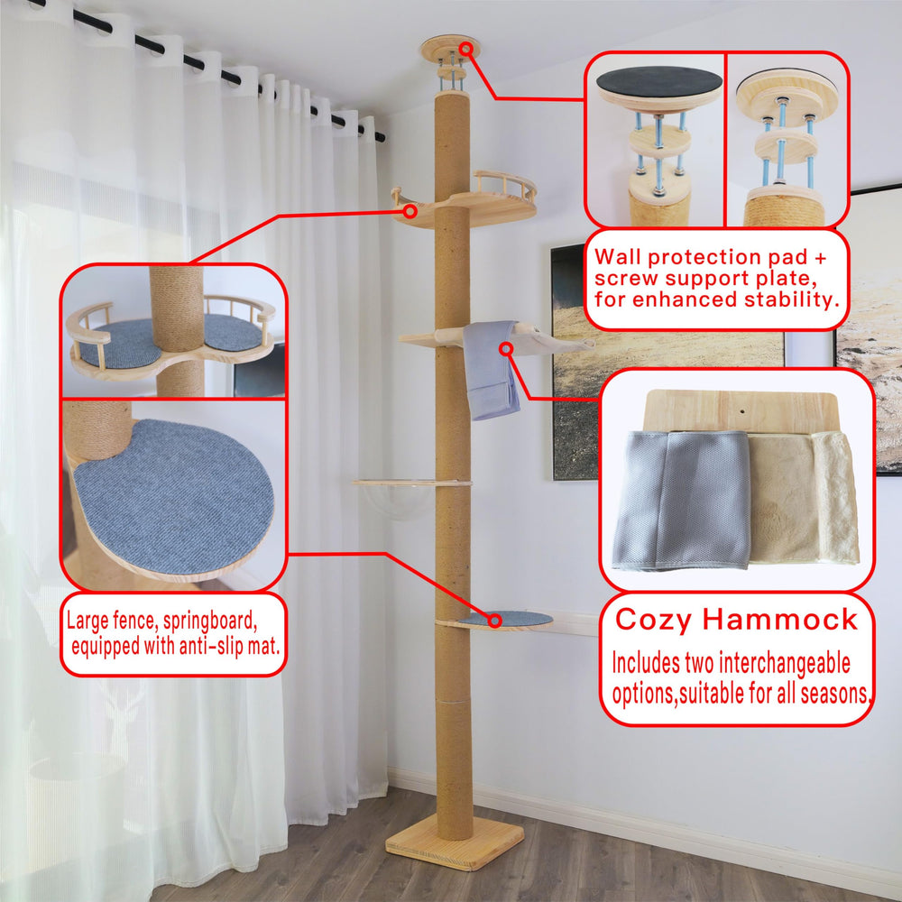 Postes de sisal TQEW de 12 cm de diámetro para rascado duradero.