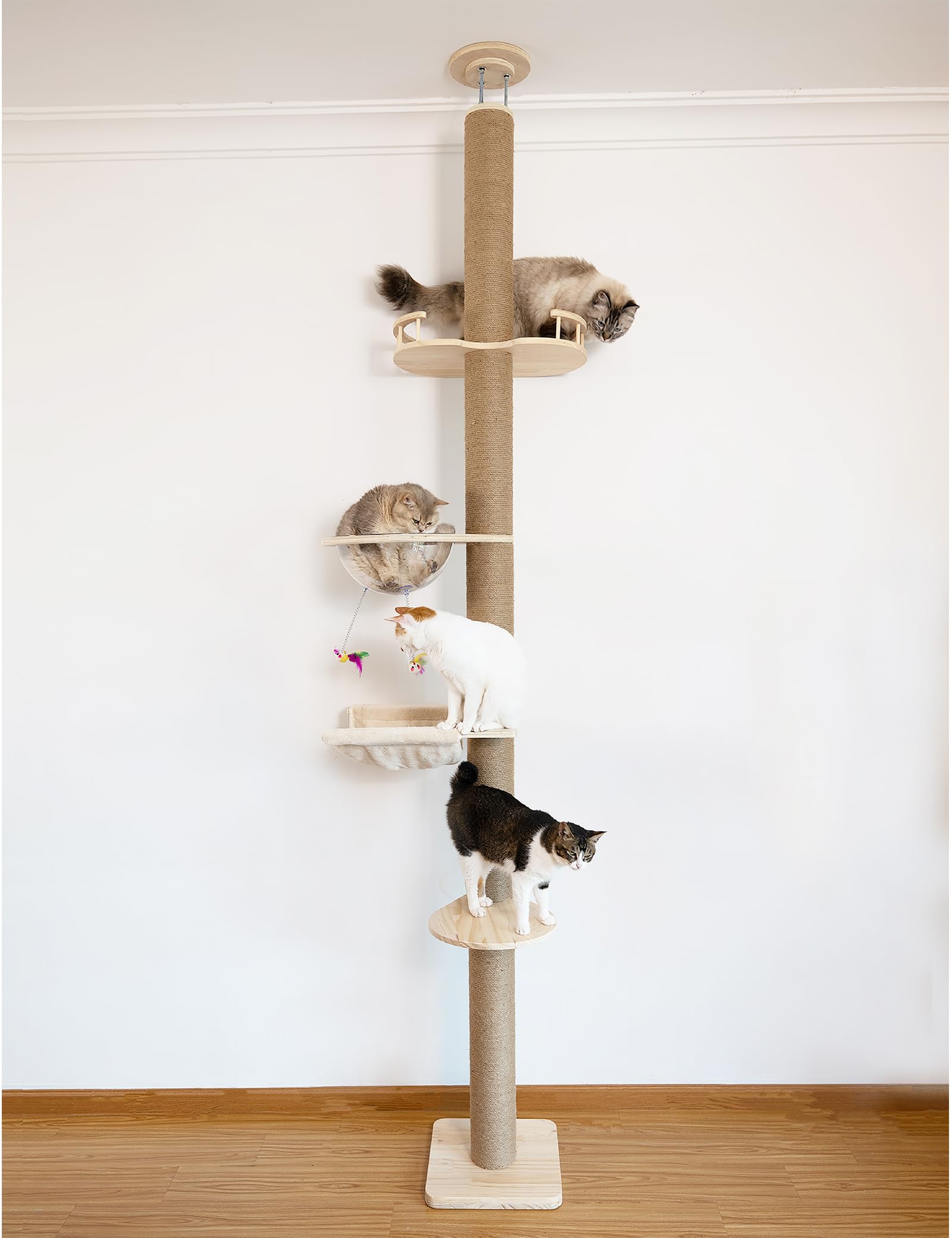 TQEW torre para gato ajustable, ofrece observación elevada y juego seguro.