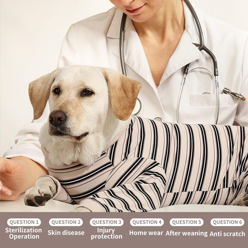 TQFlow Traje de recuperación para perros, tejido suave de poliéster y algodón.