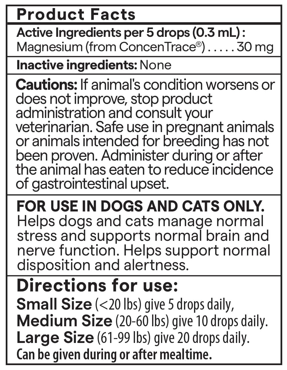 Gotas Trace Minerals para perros, enfoque en la calma en casa.