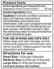 Gotas Trace Minerals para perros, enfoque en la calma en casa.