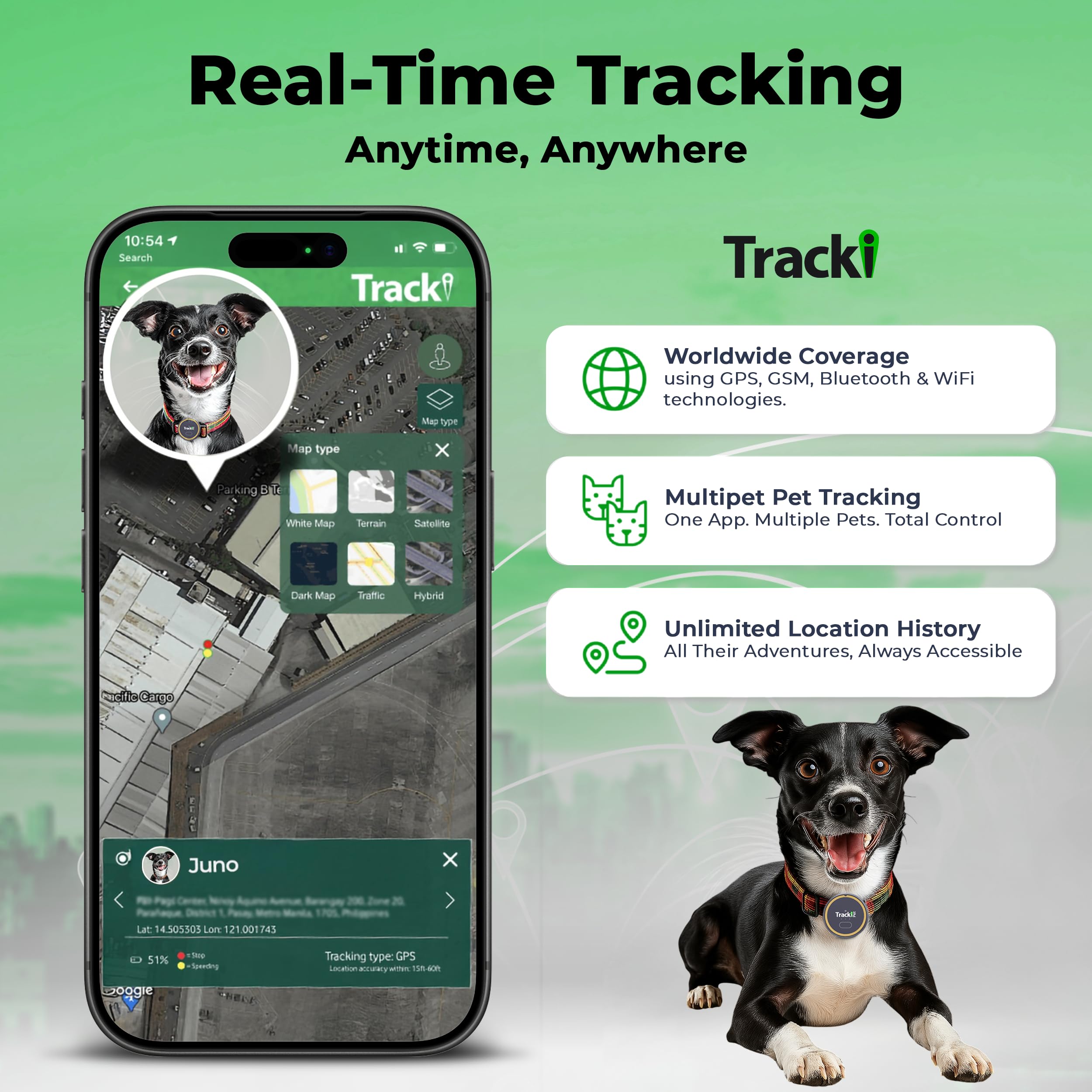 Tracki geocerca virtual protege la zona segura de tu mascota
