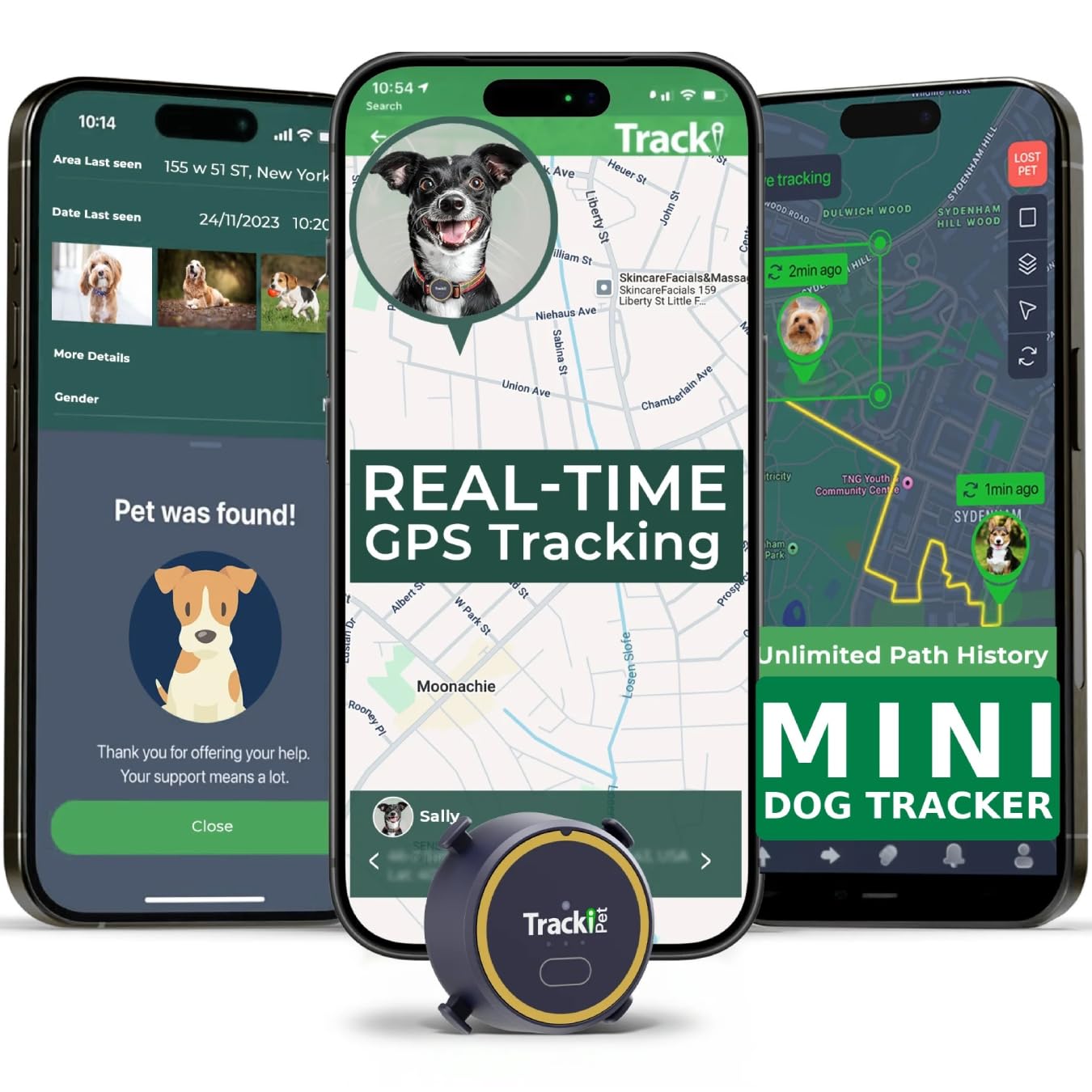 Tracki rastreador para perros con actualizaciones en tiempo real para localización rápida
