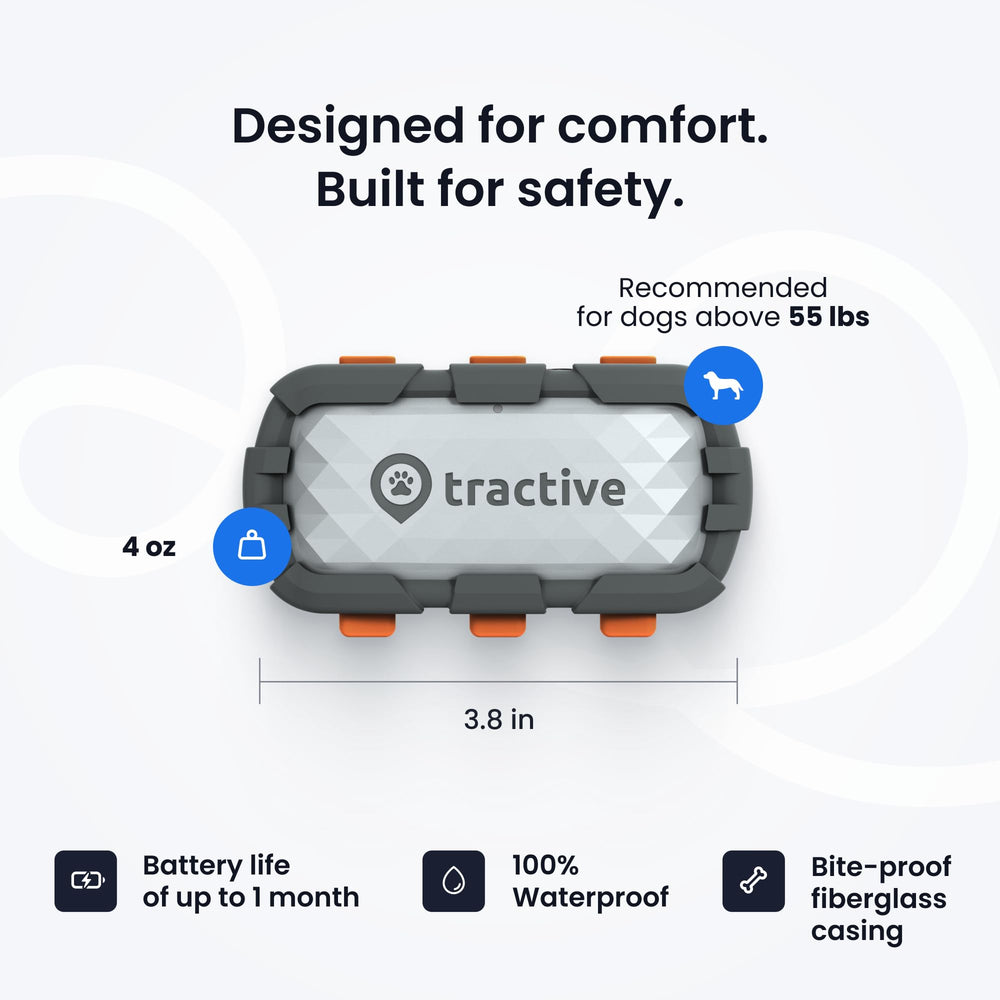 Tractive XL anclaje al collar, montaje sencillo en la correa del perro.