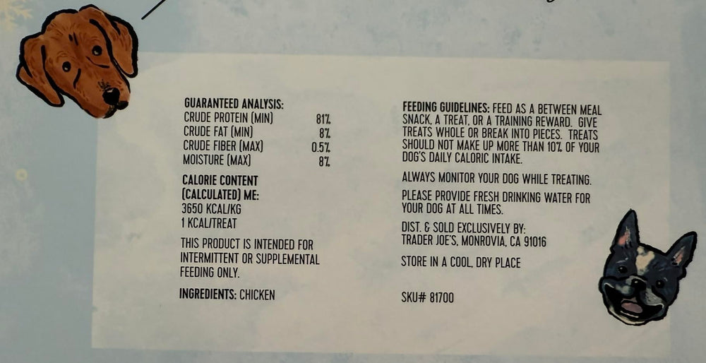 Bocadillos para perros Trader Joe, 24 premios diarios para la cuenta regresiva navideña
