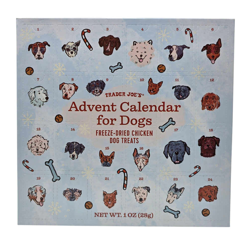 Calendario adviento para perros de Trader Joe's con salmón y patata dulce, snack diario sabroso