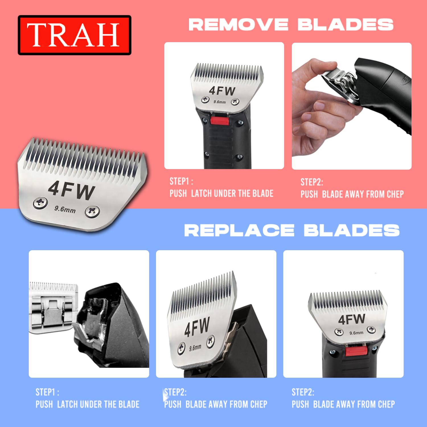 TRAH 4FW diseño que reduce calor y ruido durante el grooming.