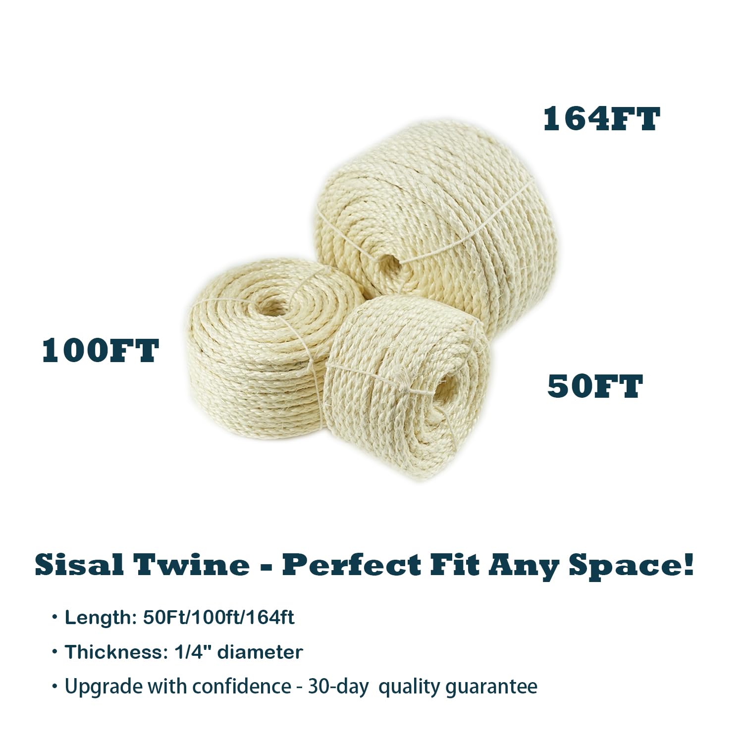 Treasborn cuerda sisal blanca para envolver muebles y dar toque natural.