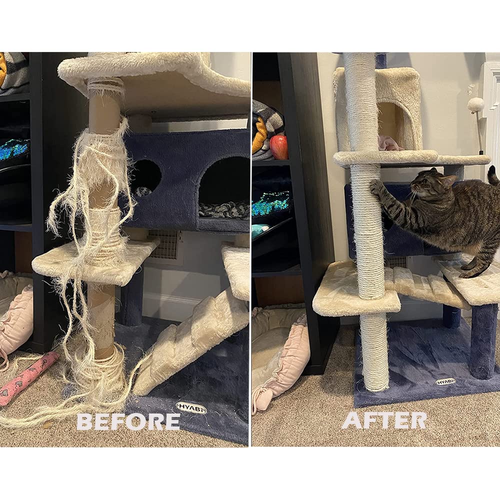 Treasborn cuerda sisal blanca para proyectos caseros de rascadores para gatos.