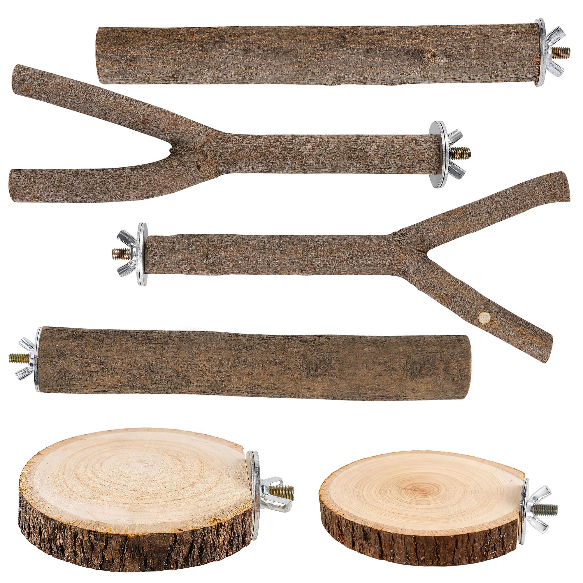 Treewoll conjunto de perchas rectas para aves, mejora agarre y ejercicio diario.