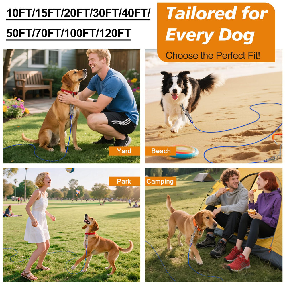 Tresbro longitudes de 10 a 120 pies para perros medianos y grandes.