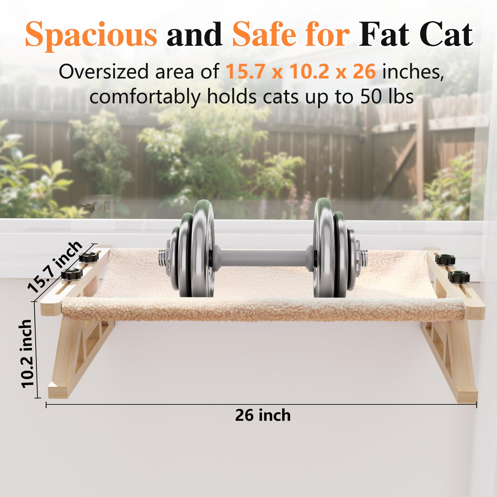 Tresbro uso interior seguro para gatos, altura cómoda cerca de la ventana.