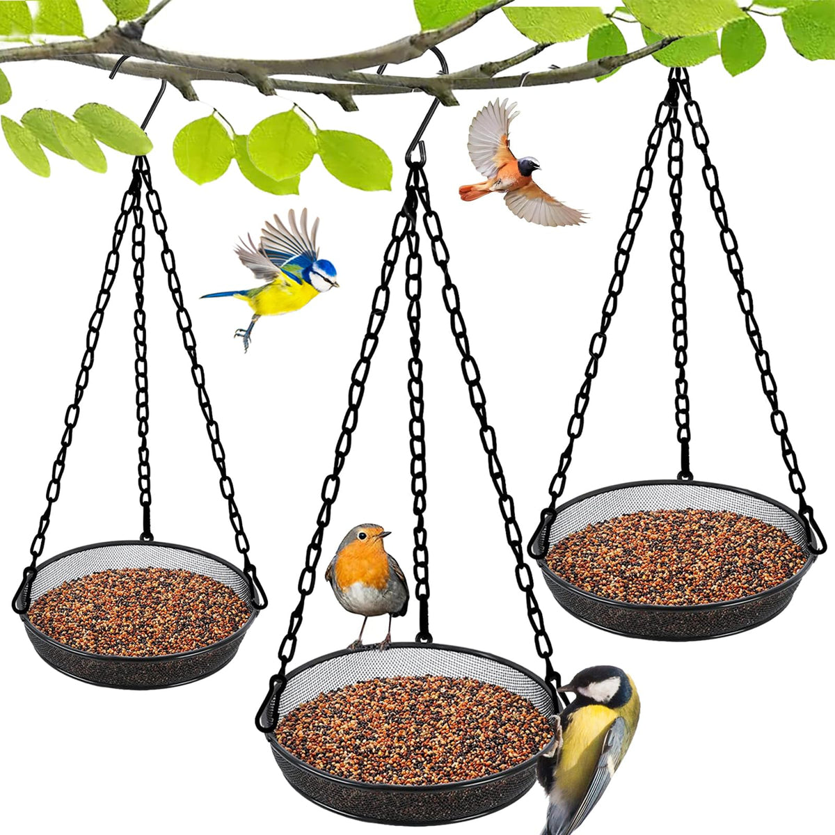 Trieez alimentador de aves cuelga jardín, atrae aves silvestres