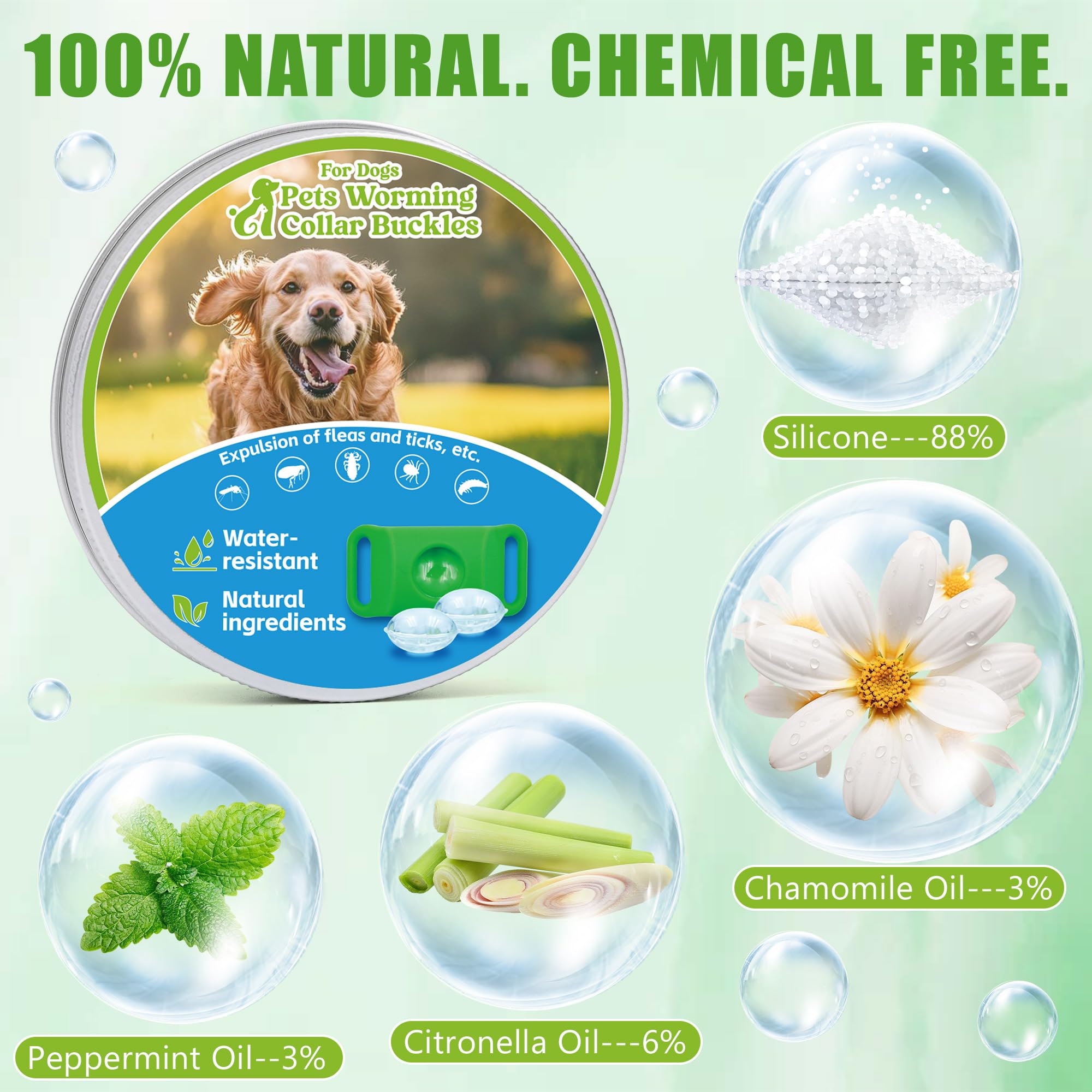 Trihood collar de perro resistente al agua ideal para natación y juego.