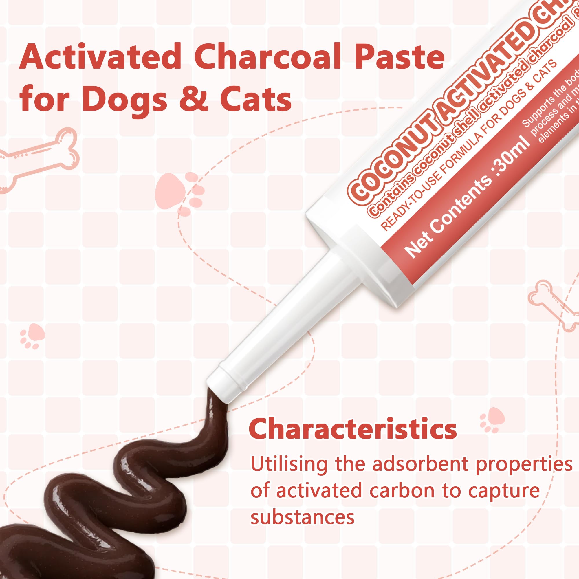 Trihood pasta de carbón activado y arcilla kaolín para apoyo digestivo.