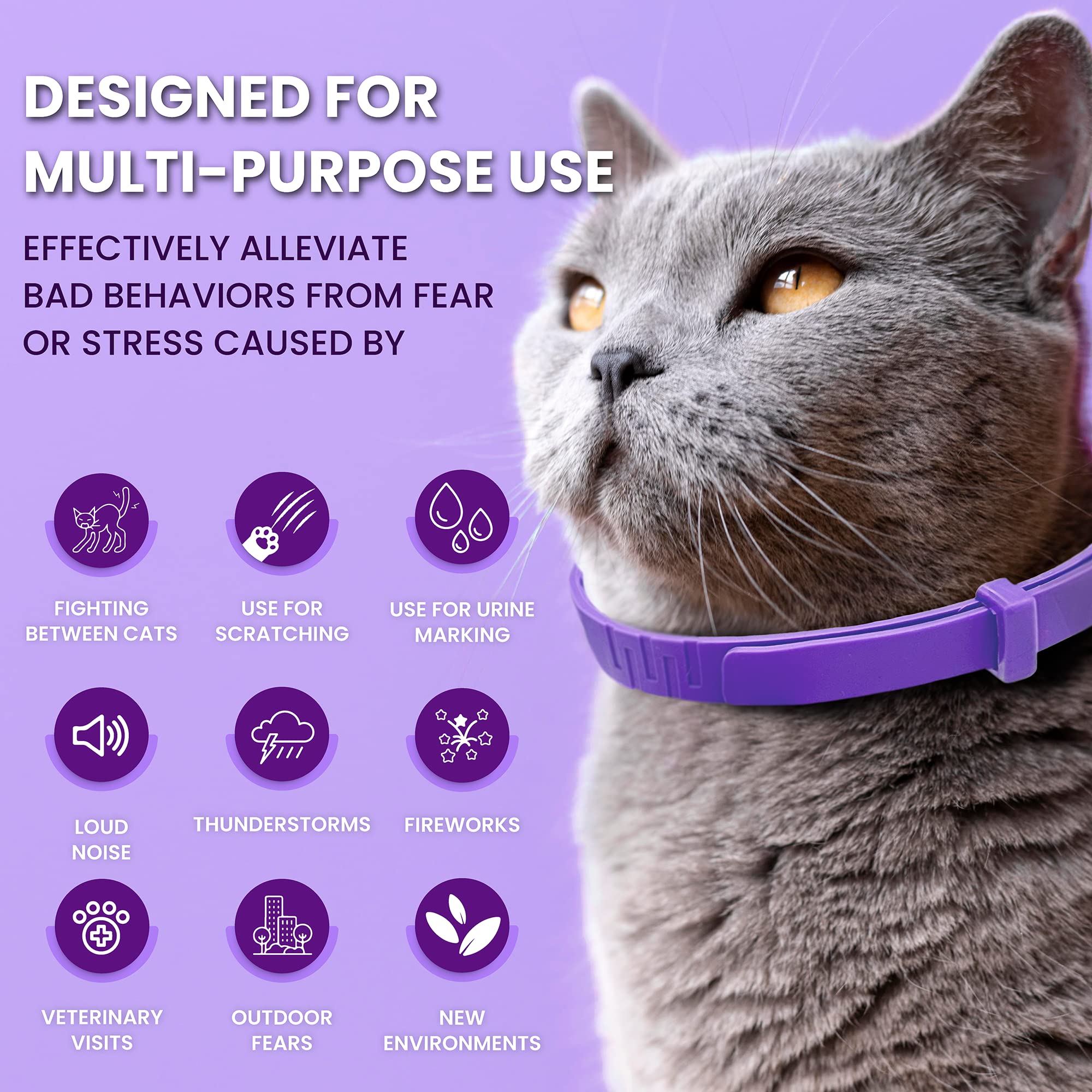 TriOak collar calma gato ajustable para gatos de todas las tallas