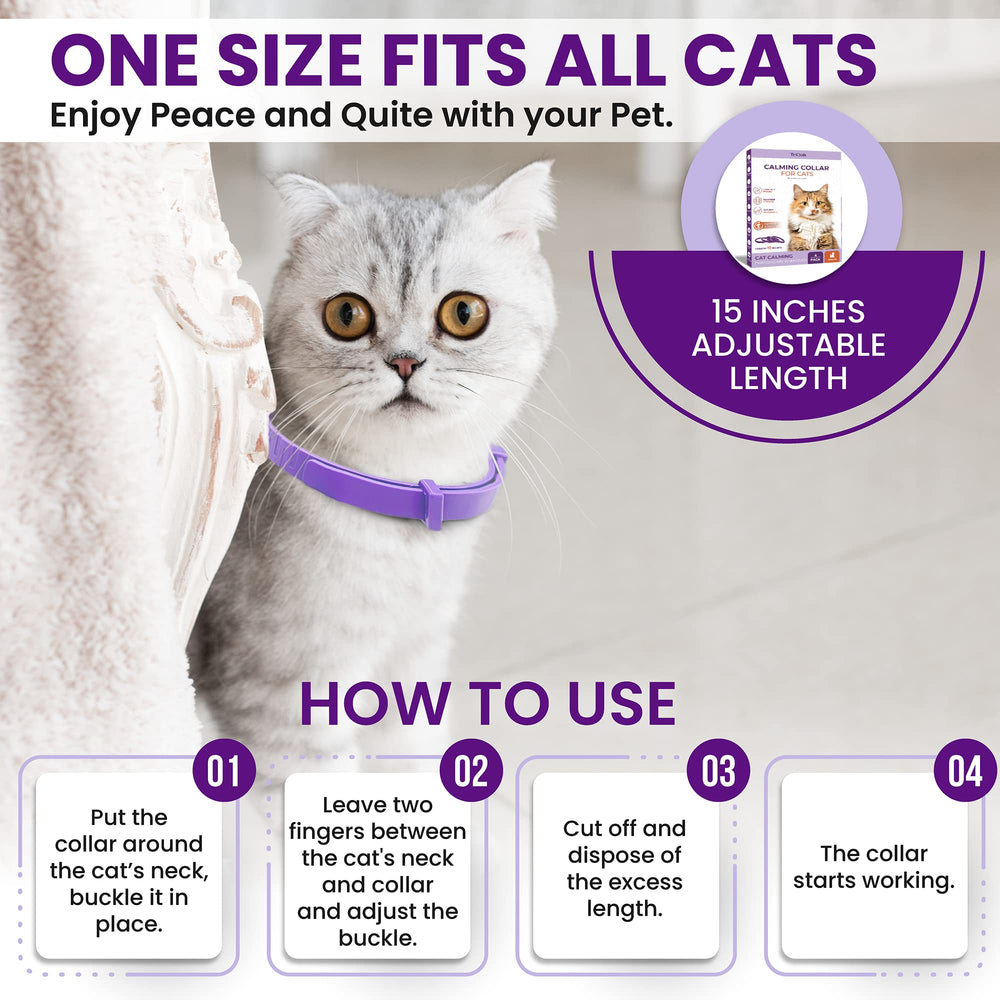 TriOak collar calma gato paquete cuatro para uso continuo
