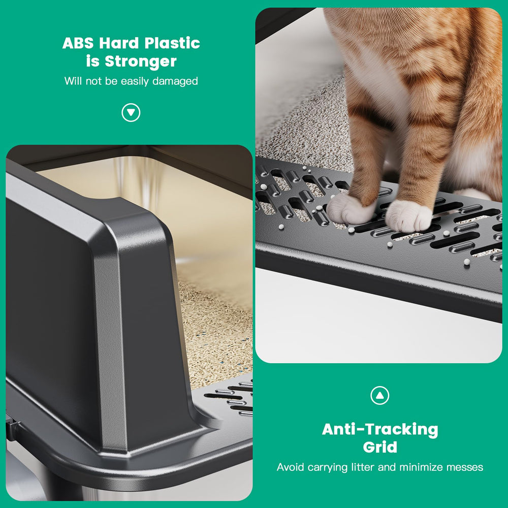 Tripamin caja gato XXL anti-olor en acero, sin absorción de olores.