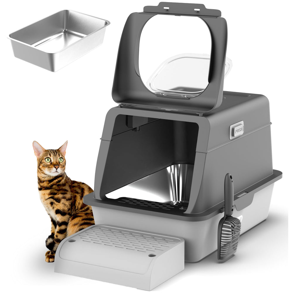 Caja Trivico XX-Large de acero inoxidable con tapa para control de olores