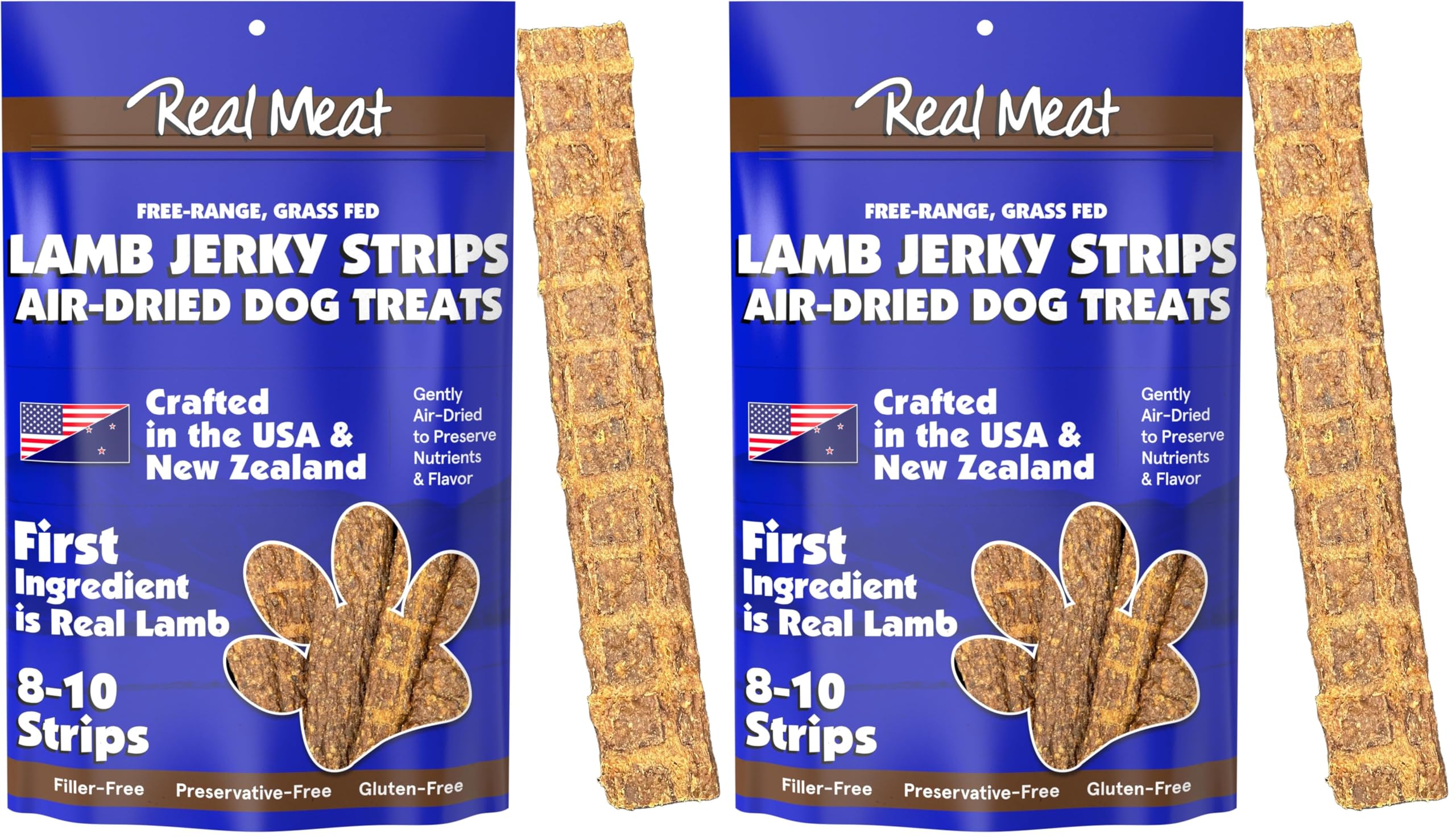 TRMC jerky de cordero real para perros, tiras de 7 pulgadas para premiar.