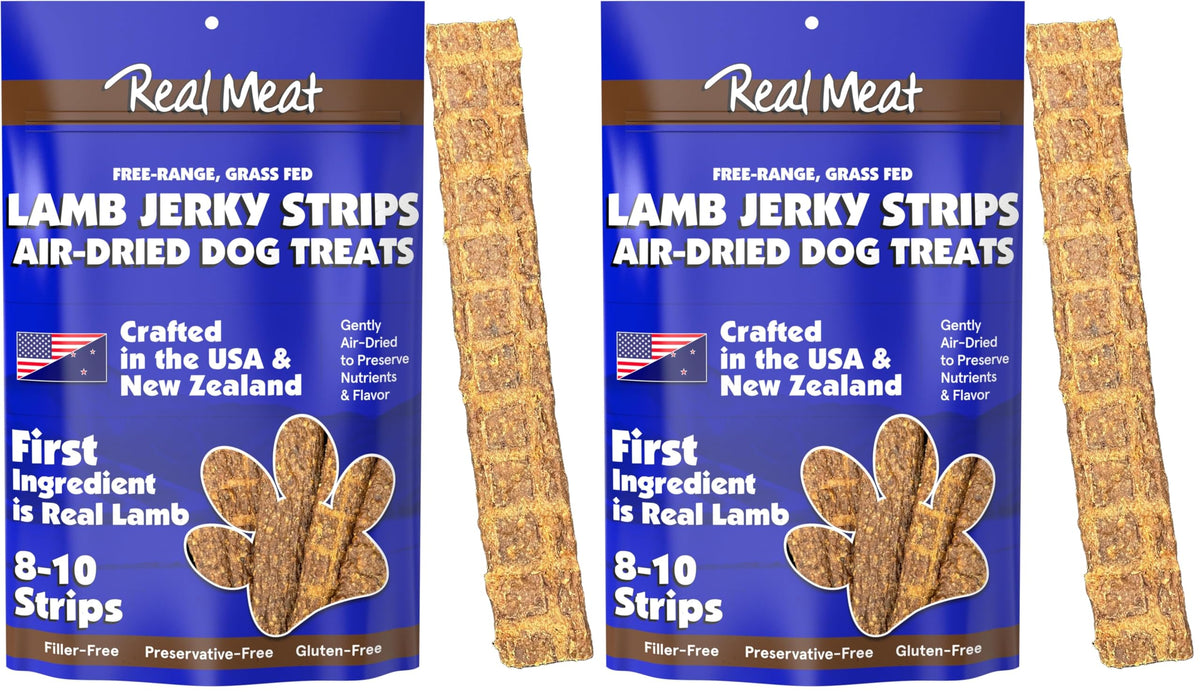 TRMC jerky de cordero real para perros, tiras de 7 pulgadas para premiar.