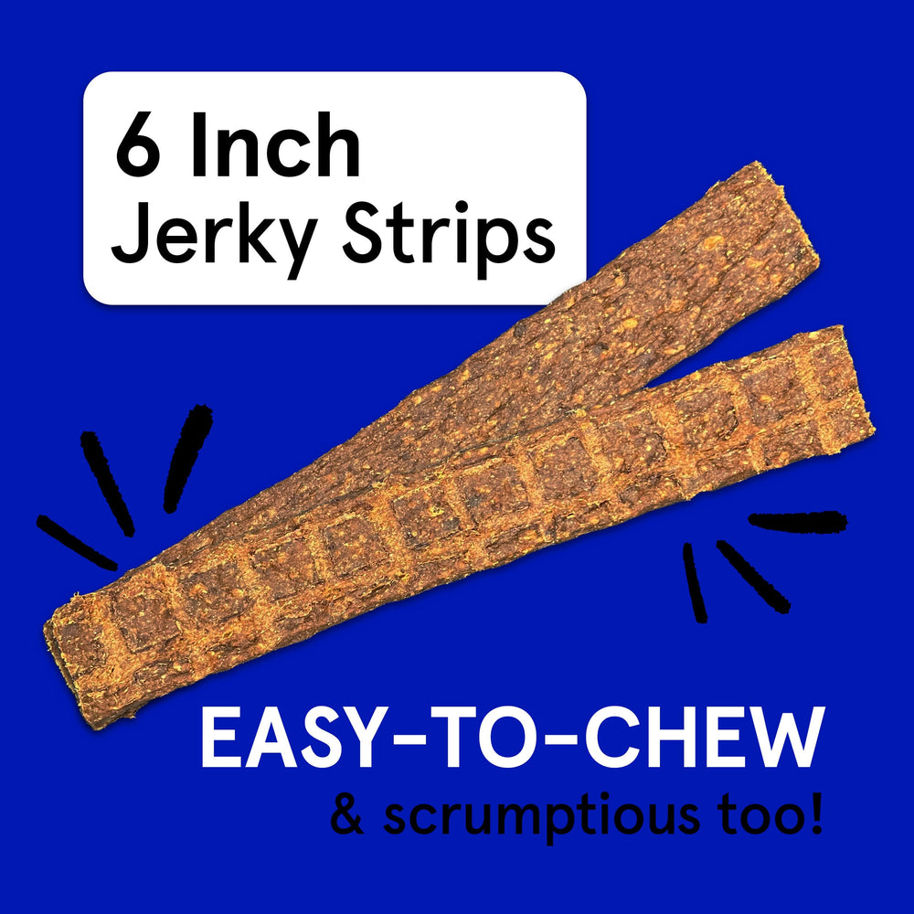 TRMC jerky de cordero real con omega-3, para pelaje saludable.