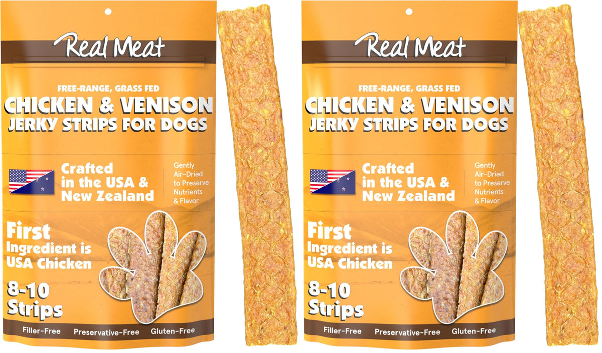 TRMC tiras de venado y pollo para perros, de 7 pulgadas, proteína real.