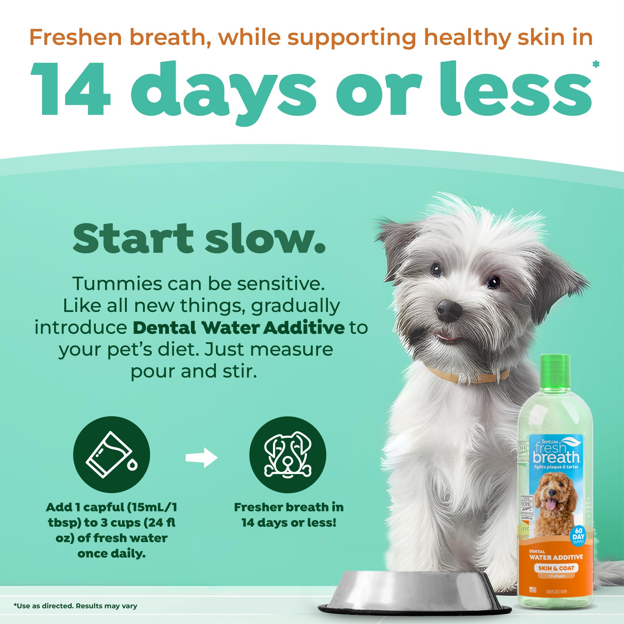 TropiClean VOHC reconocido para higiene oral de perros.