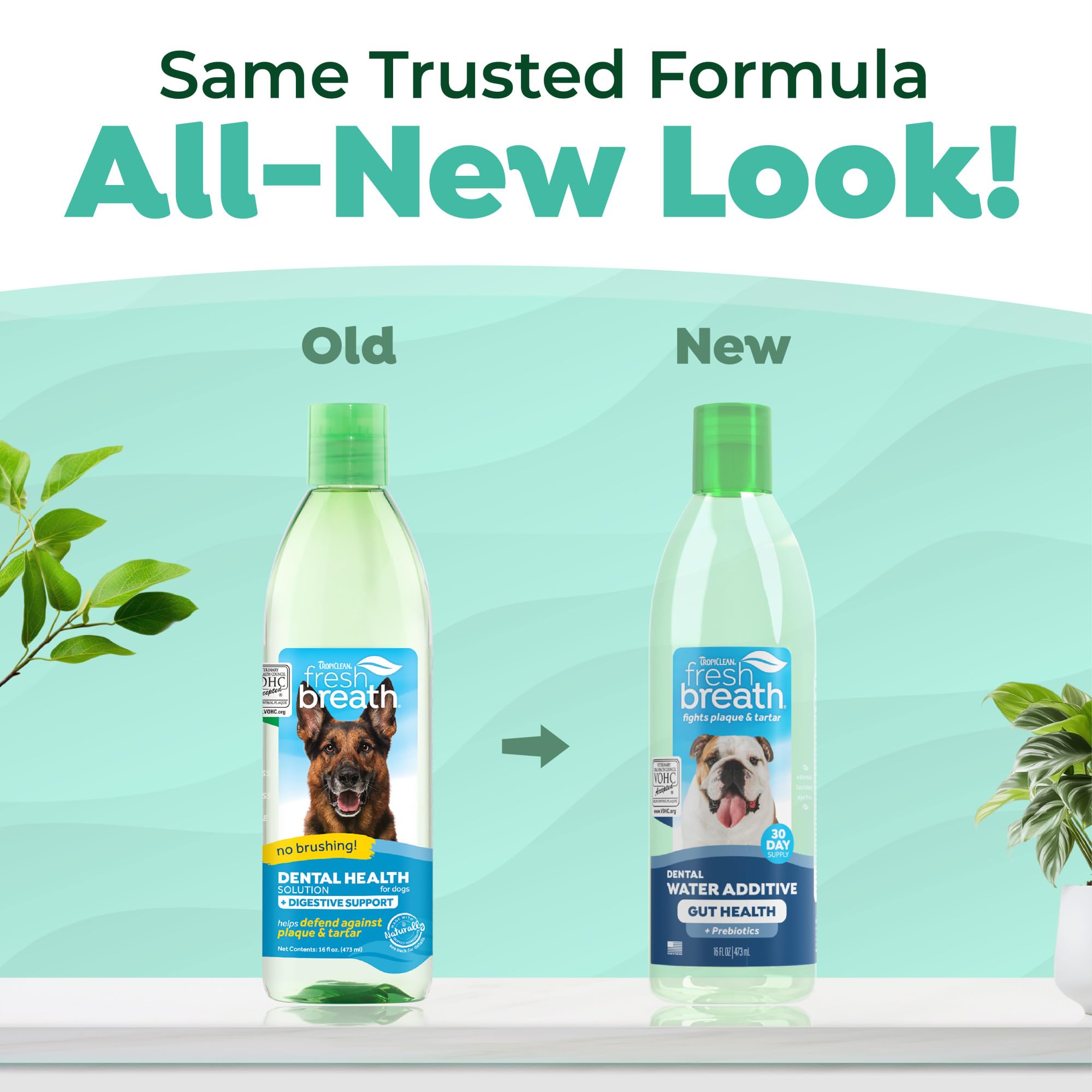 TropiClean ayuda a un aliento más fresco cuando el perro bebe agua.