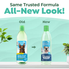 TropiClean ayuda a un aliento más fresco cuando el perro bebe agua.