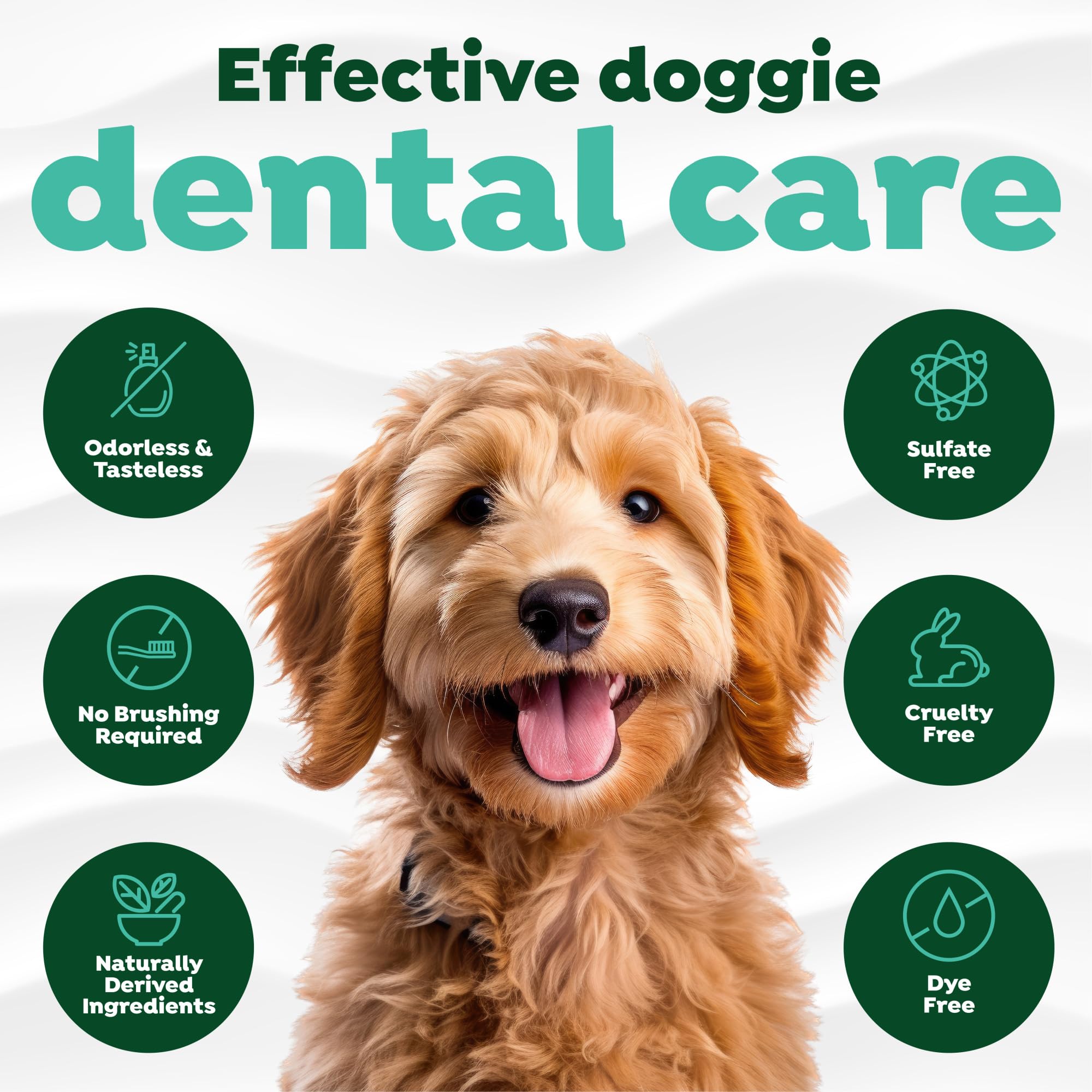 TropiClean Fresh Breath Water Additive facilita la dosificación diaria en el agua del perro.