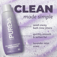 TropiClean champú calmante con lavanda, etiqueta clara de uso