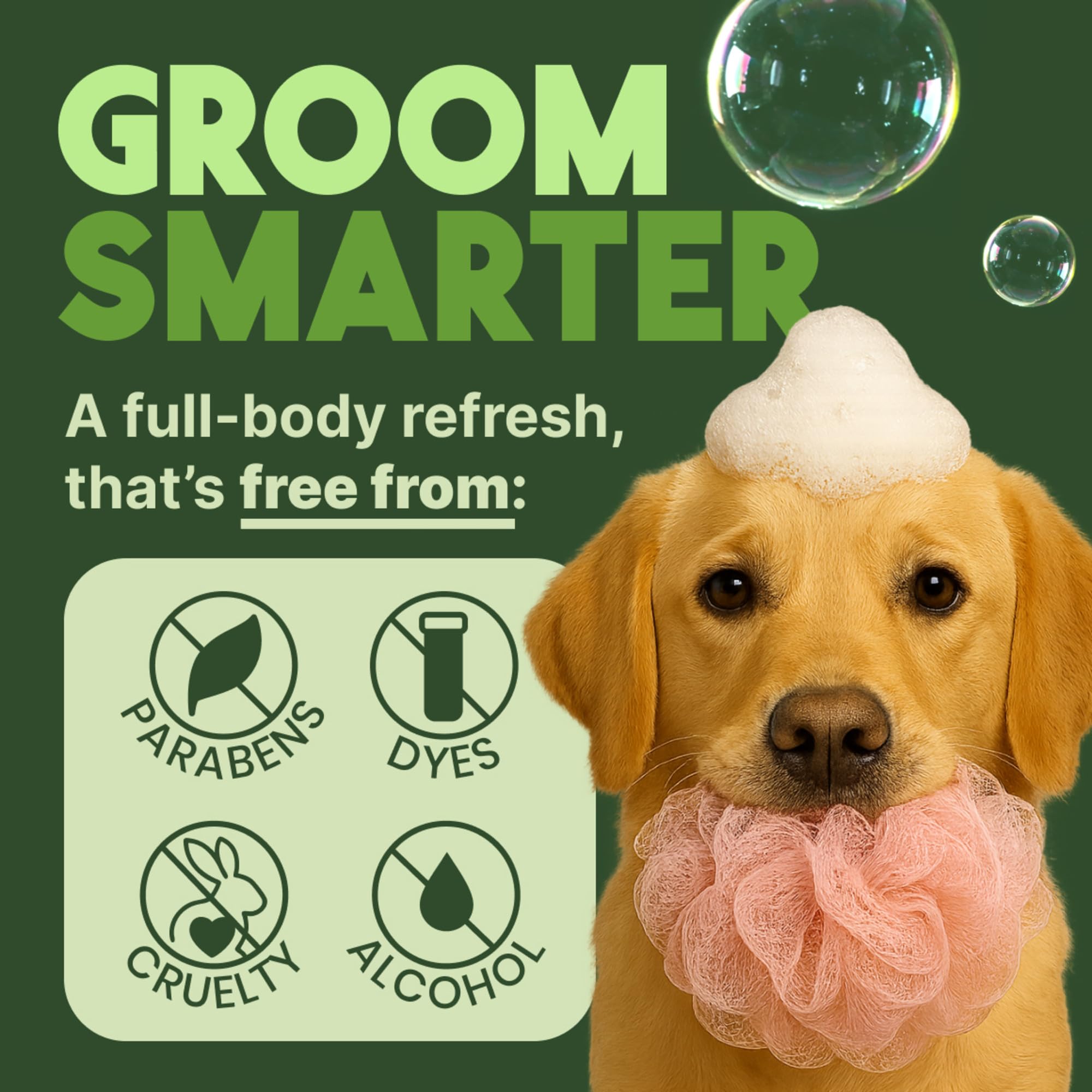 TropiClean champú para perros, gran poder de limpieza con espuma suave.