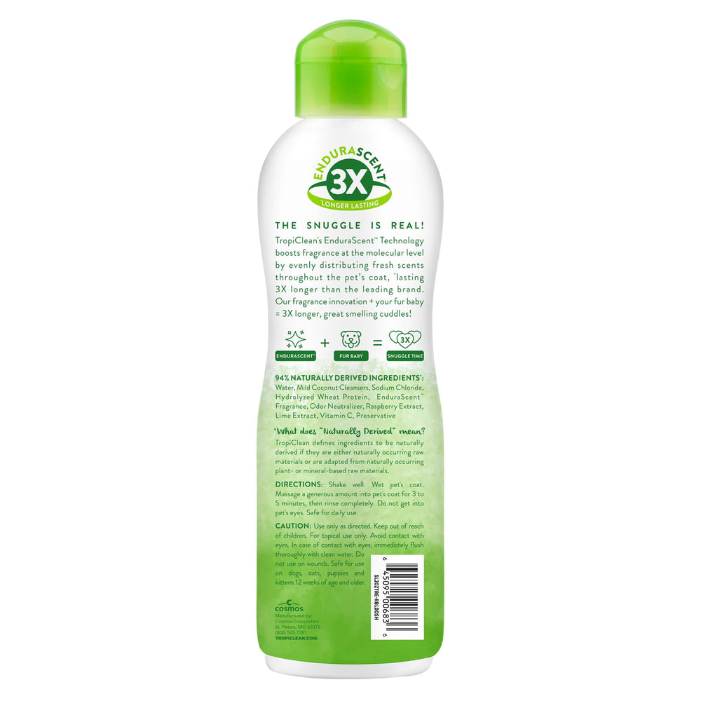 TropiClean Champú Perro con fragancia frambuesa-lima que perdura