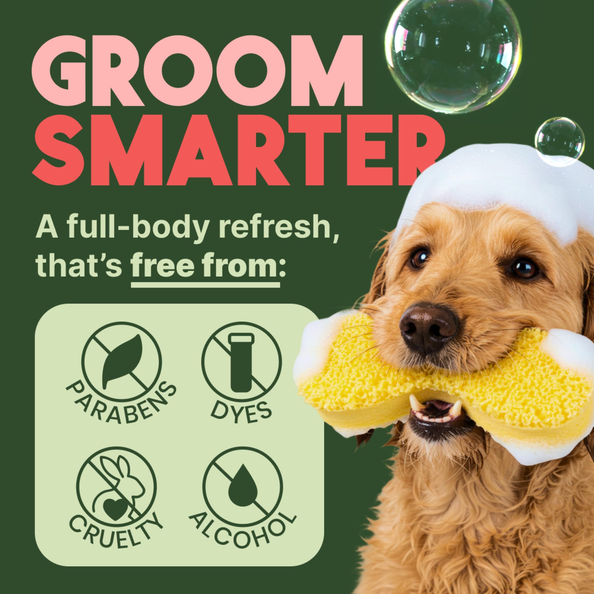 TropiClean champú para perros, peinado fácil tras el baño.