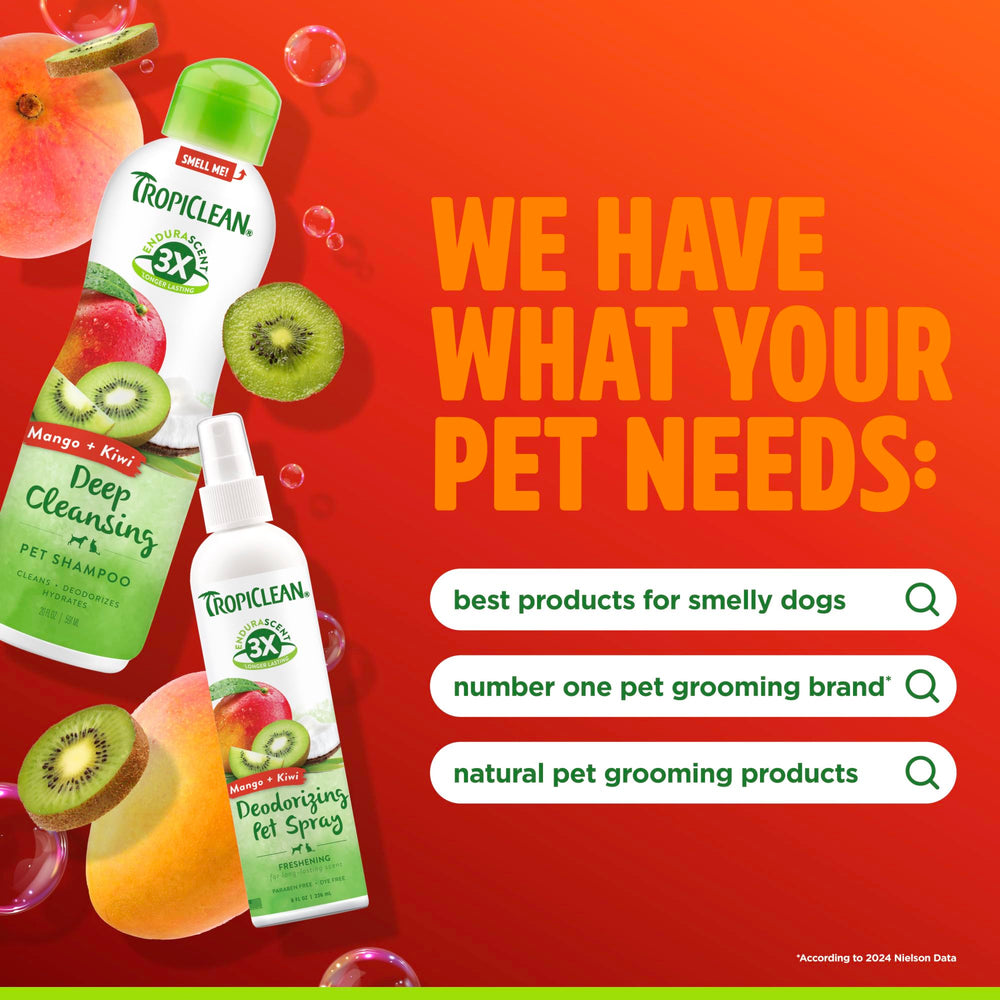 TropiClean champú perro – libre de colorantes y crueldad animal, cuidado respetuoso.