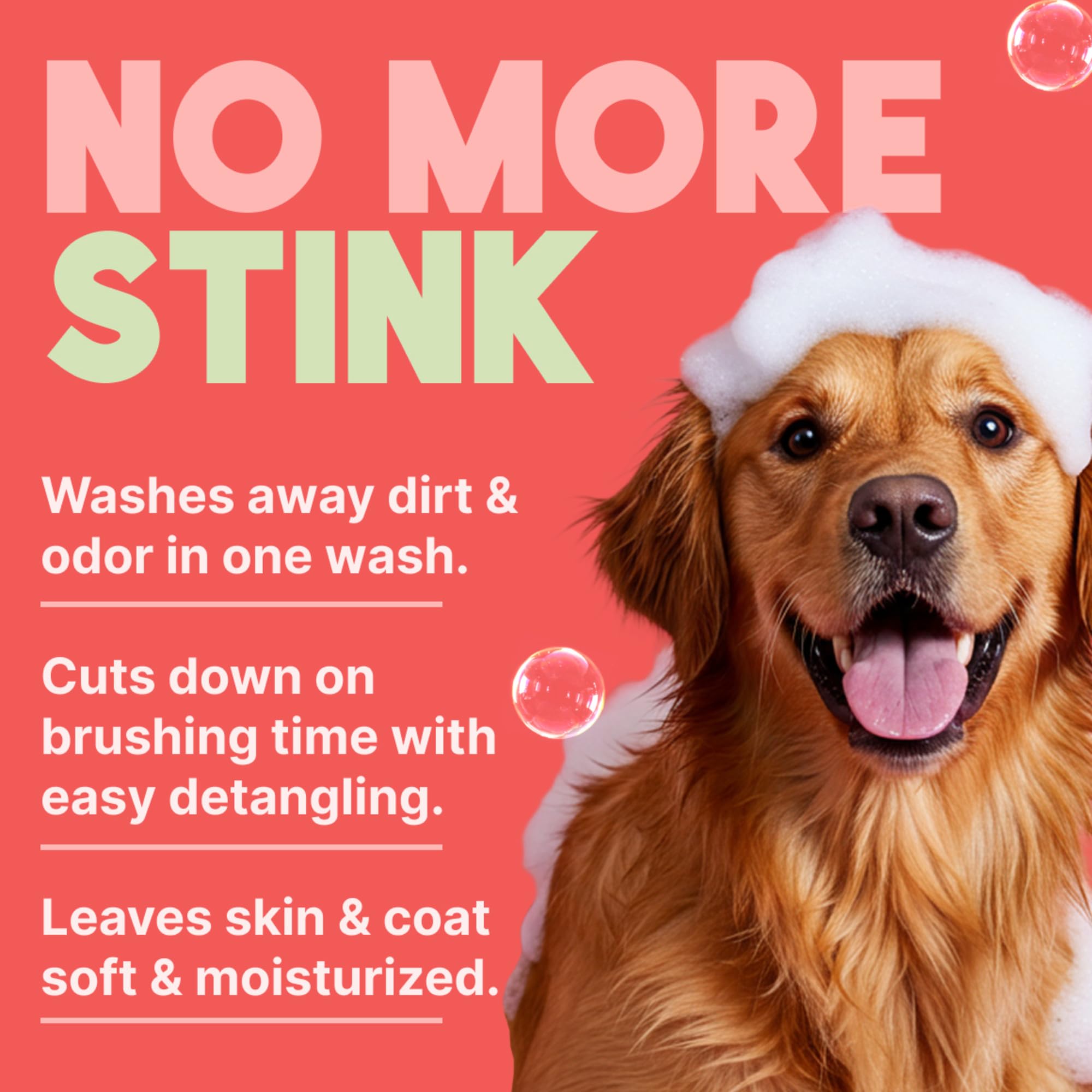 Desenredo del pelo de perro con Tropiclean para un cepillado más fácil.