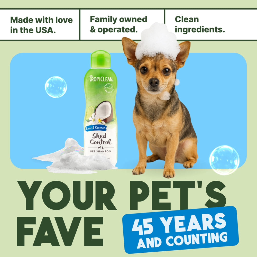 TropiClean Deshedding Condicionador, pH balanceado, suave para pieles sensibles y cachorros