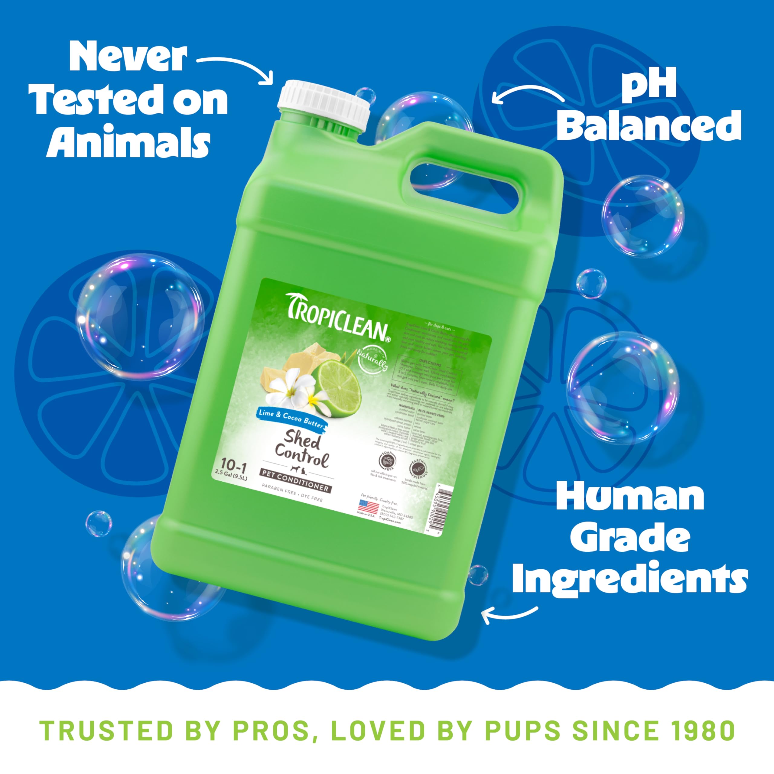 TropiClean Desprendimiento Perro Condicionador: limpieza profunda con champú adecuado.
