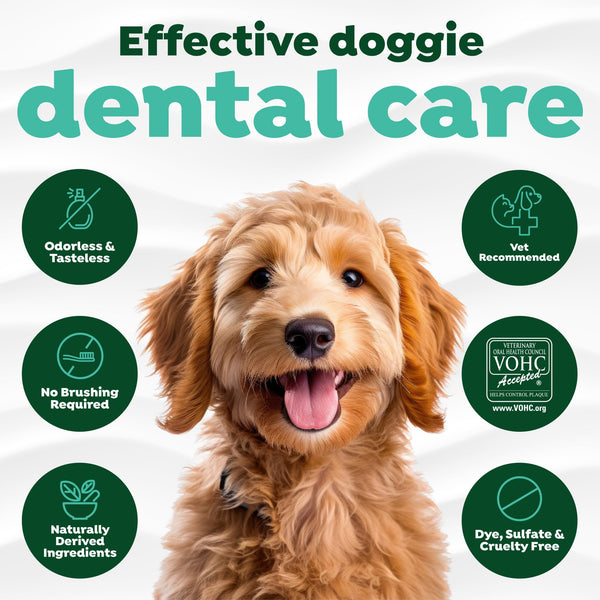 TropiClean muestra dosis fácil de usar para el cuidado diario del perro.