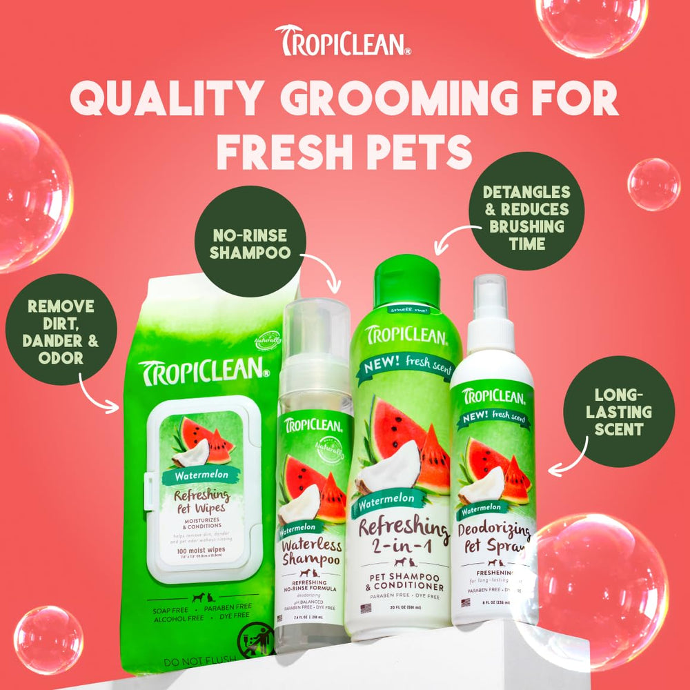 Galetón de galón Tropiclean para perros con fragancia de sandía.
