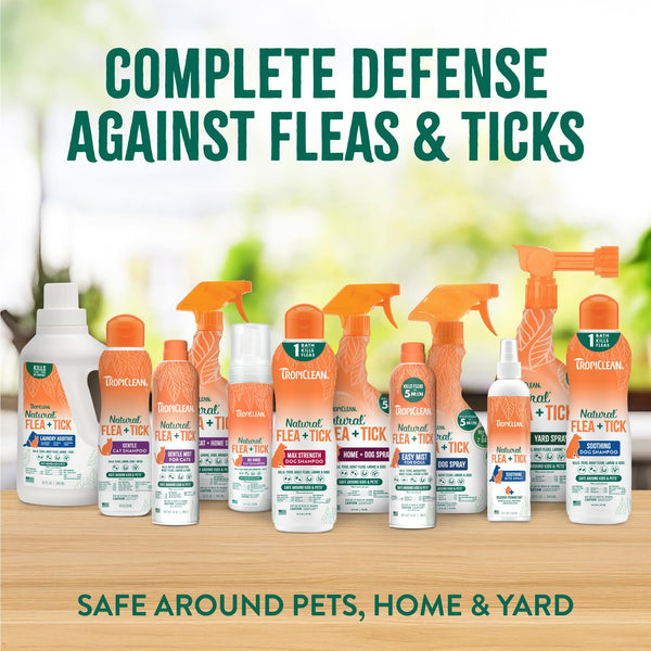 TropiClean champú para gatos, ayuda a proteger el hogar frente a pulgas.