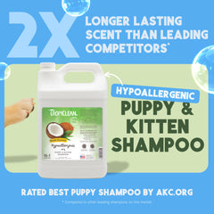 Champú TropiClean para cachorros, espuma de lavado abundante