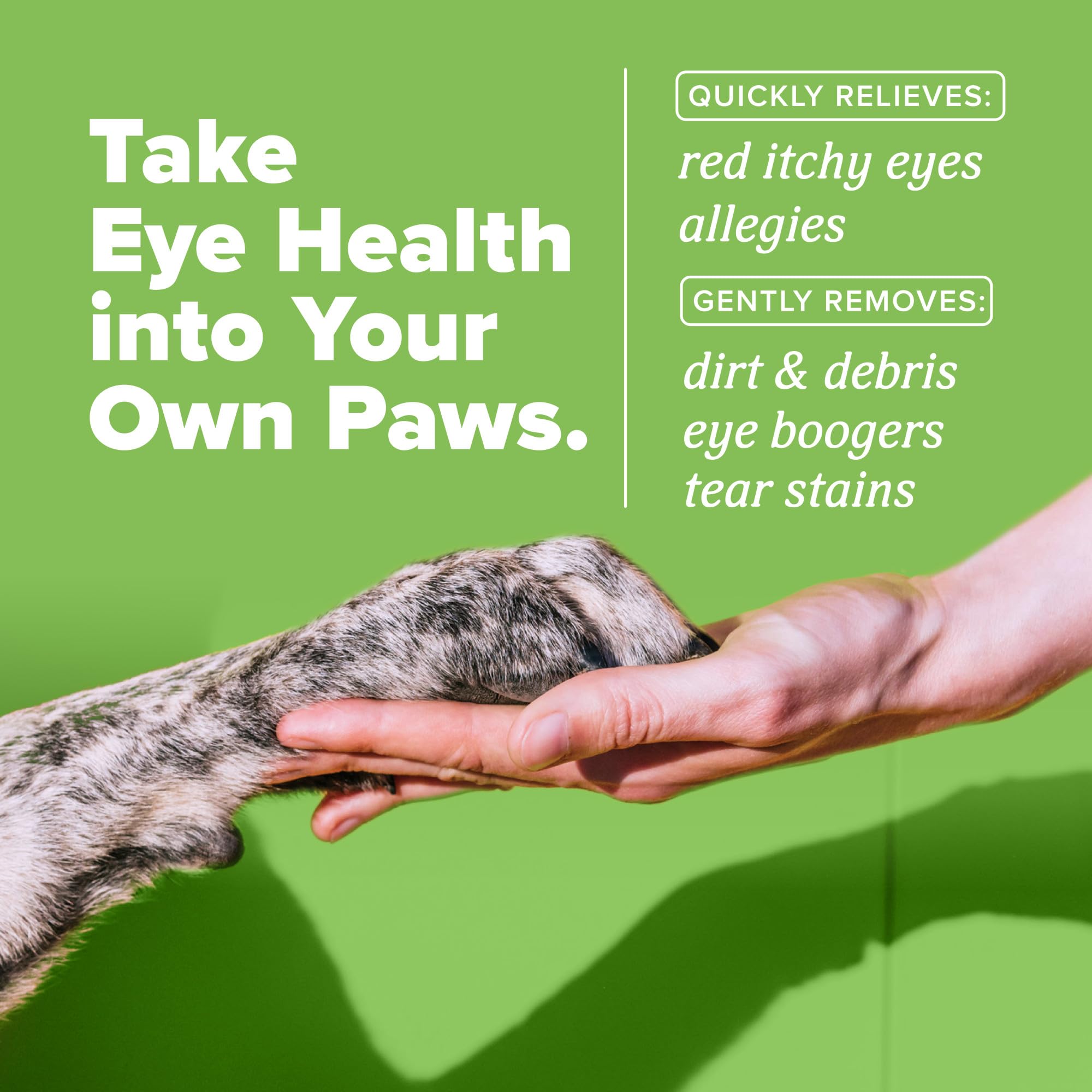 Envase de TropiClean HomeVet de 4 oz, solución estéril para lavado ocular.