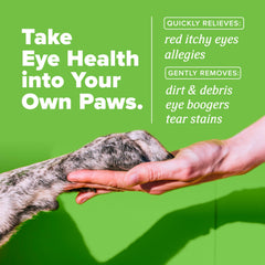 Envase de TropiClean HomeVet de 4 oz, solución estéril para lavado ocular.