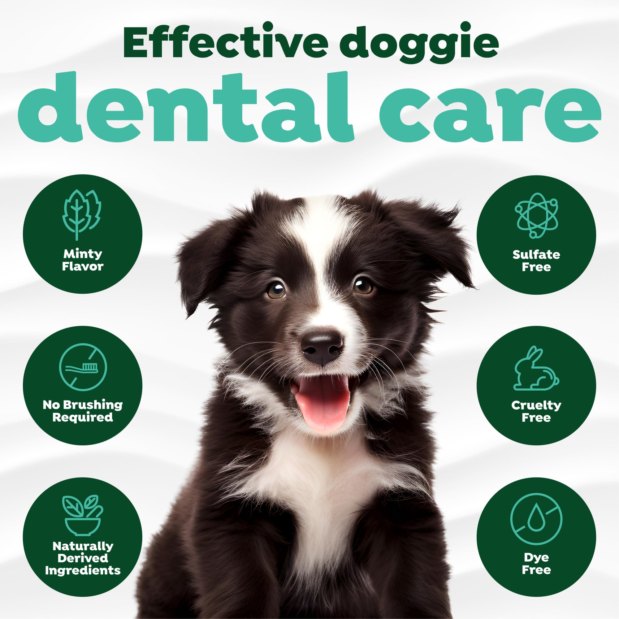 TropiClean ingredientes naturales: fórmula suave para higiene bucal canina.
