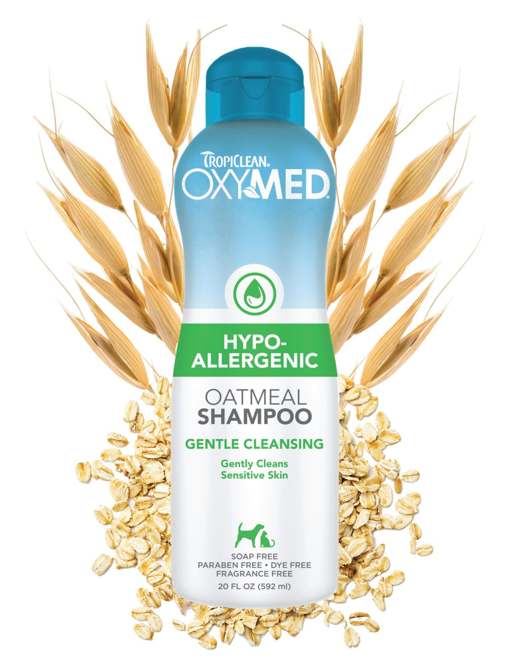 TropiClean OxyMed hipoalergénico para perros, limpieza suave y cuidadosa.