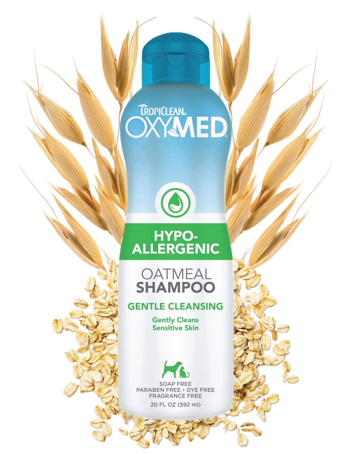 TropiClean OxyMed hipoalergénico para perros, limpieza suave y cuidadosa.