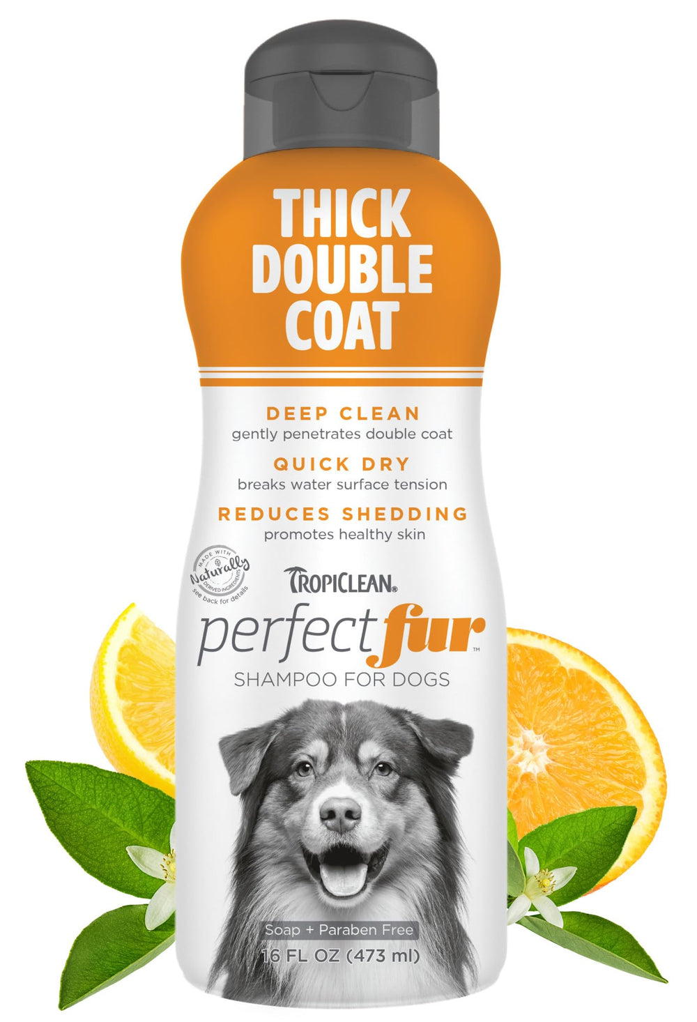 TropiClean Perfect Fur: botella en primer plano para un lavado suave y profundo.