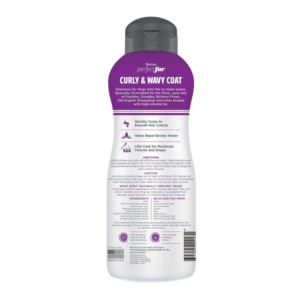 TropiClean Perfect Fur: espuma suave para desenredar pelaje rizado